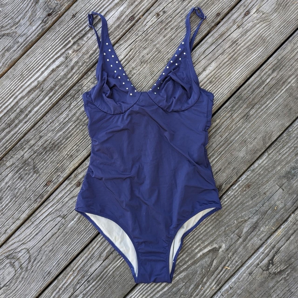 Vintage 90's Y2k Navy Blue Sequin One-Piece Swimsuit